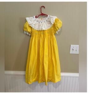 Pettigirl Girls Smocked DresS Yellow Easter Holiday Smocking Clothing Vintage 12